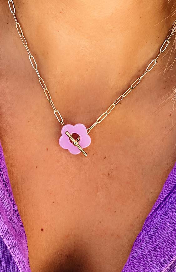 Lilac FLOWER necklace