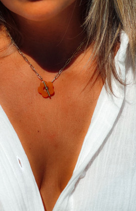 Apricot FLOWER necklace