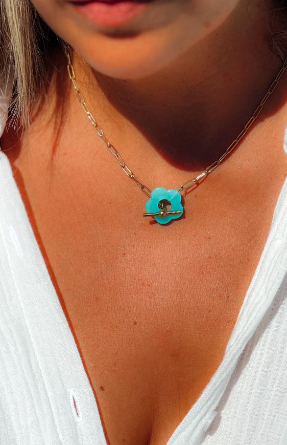 Collier FLOWER turquoise