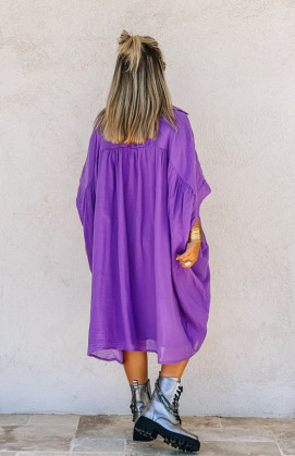 Purple DONATELA 3/4-sleeve tunic