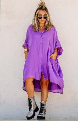 Purple DONATELA 3/4-sleeve tunic