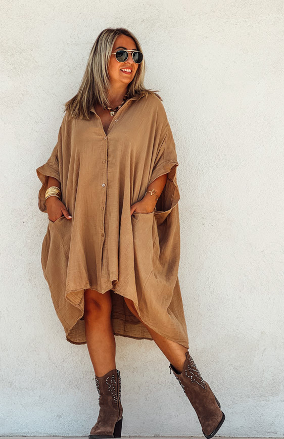 Camel DONATELA 3/4-sleeve tunic