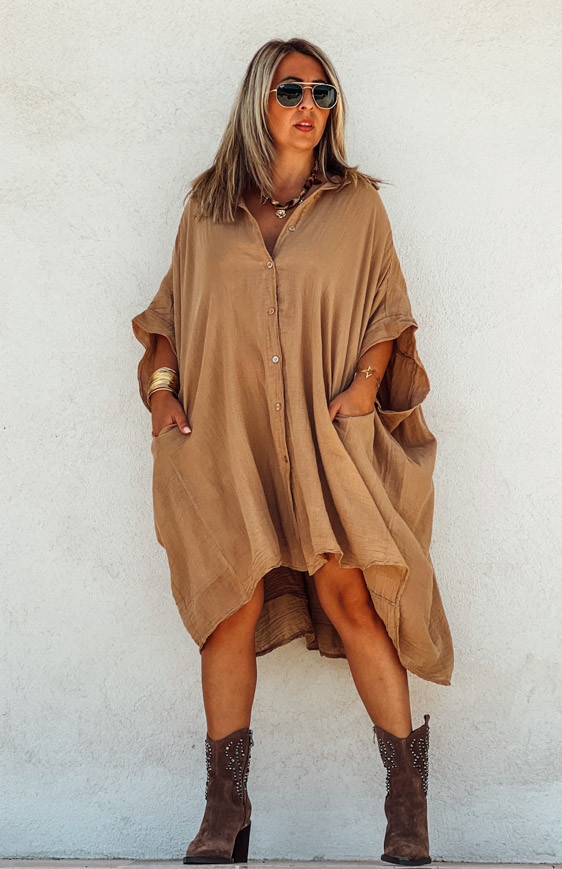 Tunique DONATELA manches 3/4 camel