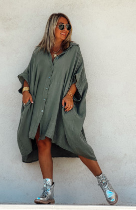 Khaki DONATELA 3/4-sleeve tunic