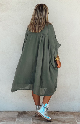 Khaki DONATELA 3/4-sleeve tunic