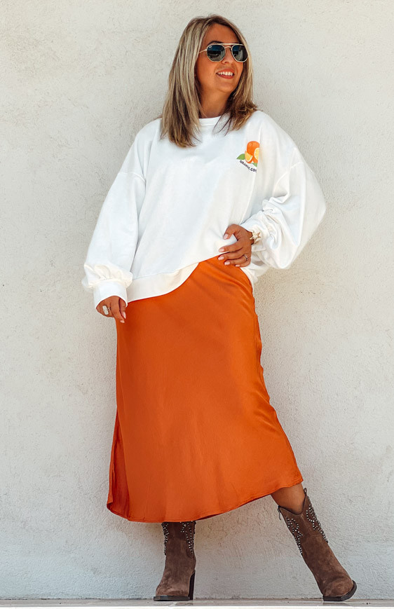 Orange FRYA long skirt