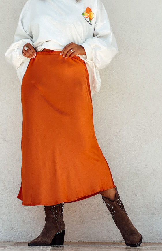 Orange FRYA long skirt