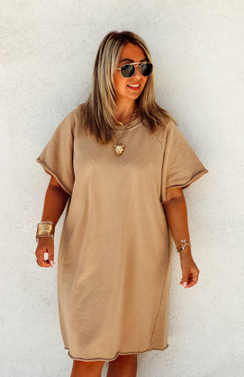 Camel ARIANE short-sleeved dress