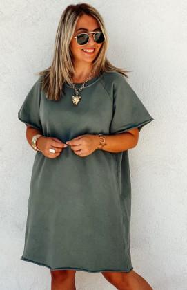 Khaki ARIANE short-sleeved dress