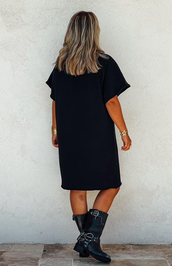 Black ARIANE short-sleeved dress