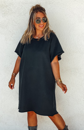 Black ARIANE short-sleeved dress