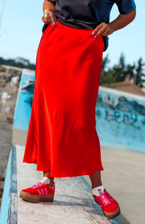 Red FRYA long skirt