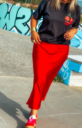 Red FRYA long skirt