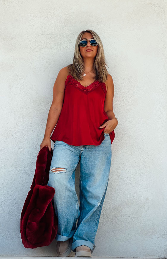 Burgundy RUBY with straps top