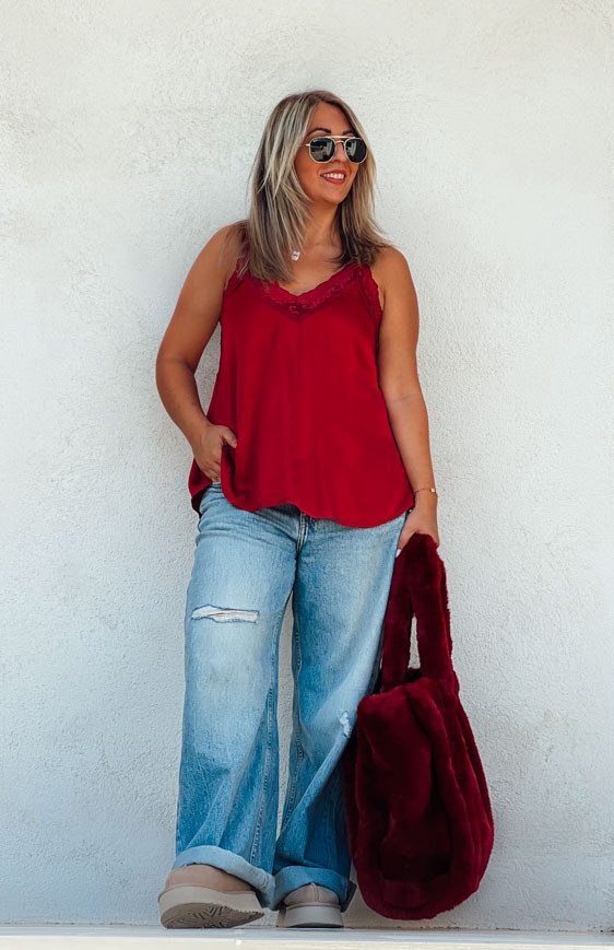 Burgundy RUBY with straps top