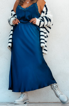 Dark blue ADELINE long skirt