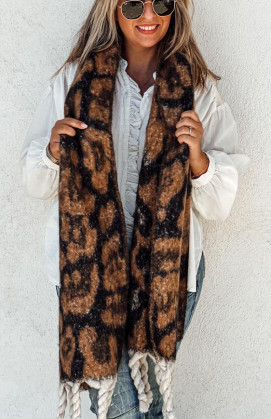 NORAH leopard/camel scarf