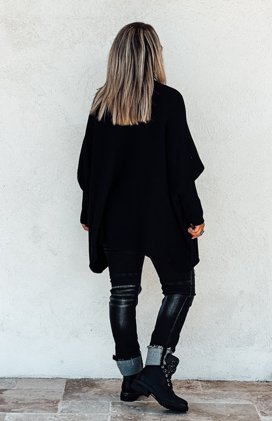 Black ROMEO long pullover