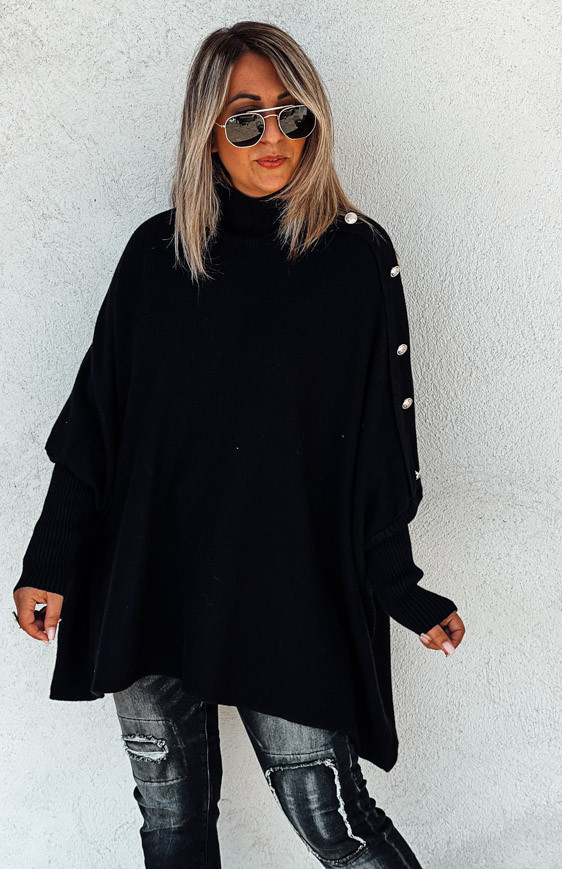 Black ROMEO long pullover