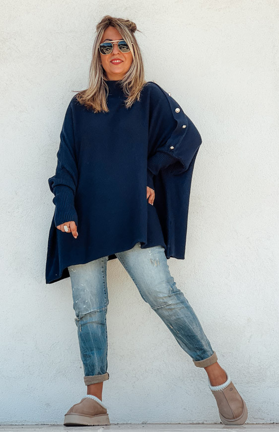 Deep blue ROMEO long pullover