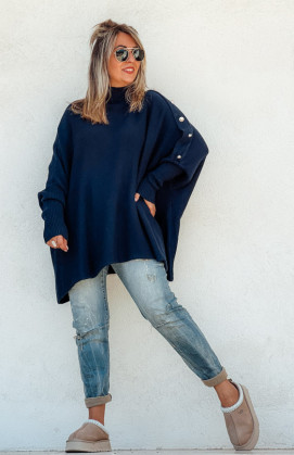 Pull ROMEO long bleu foncé