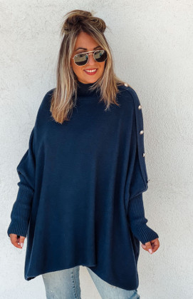 Pull ROMEO long bleu foncé