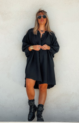 Black PRETTY short dress 7/8 sleeves