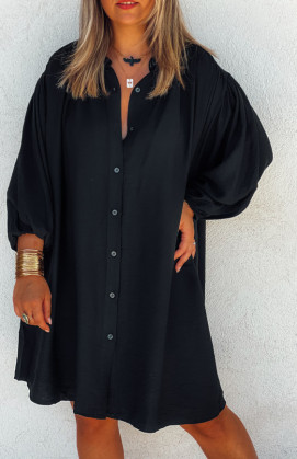 Black PRETTY short dress 7/8 sleeves