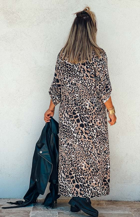 LESLIE long leopard dress