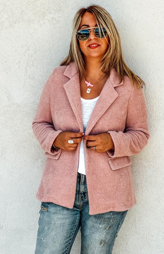 Veste DINA rose poudré