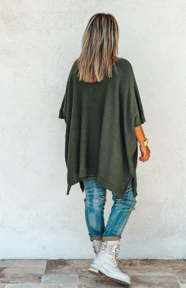 KRISS long 3/4 sleeves green sweater