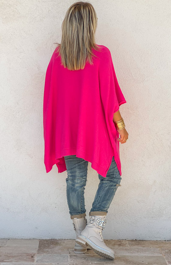 Pull KRISS long manches 3/4 fuchsia