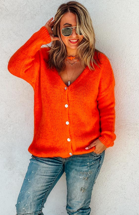 Orange LEON cardigan