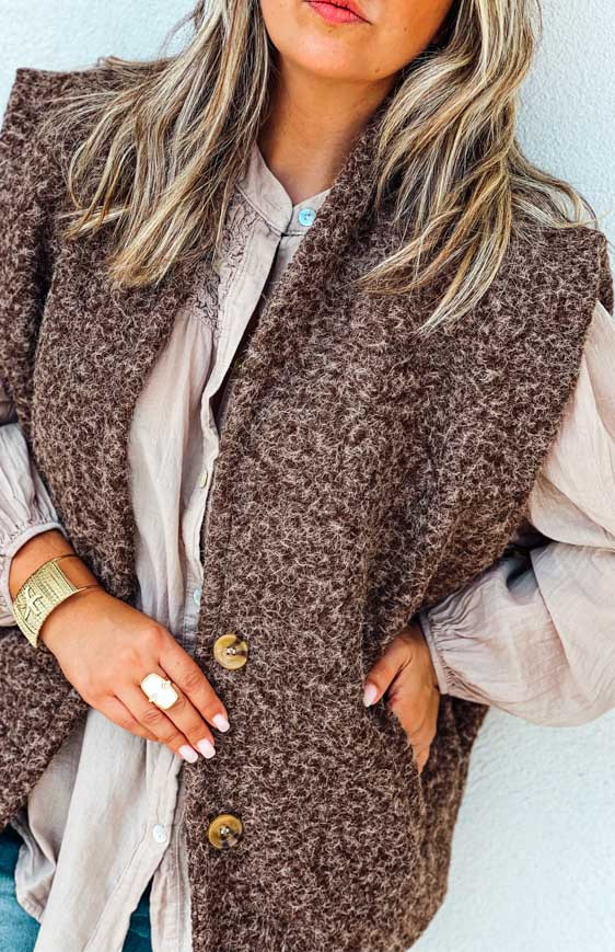 NAMIKA sleeveless jacket brown