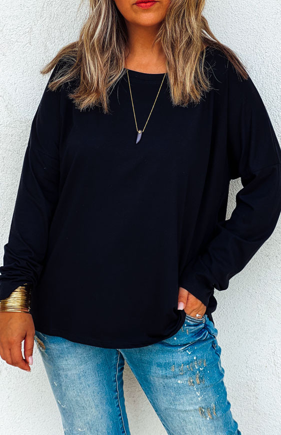 Black FLAKE long-sleeved t-shirt