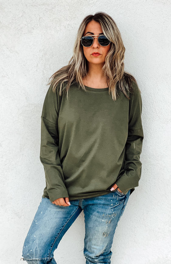 Khaki FLAKE long-sleeved t-shirt