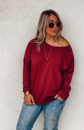 Burgundy FLAKE long-sleeved t-shirt