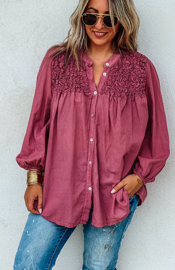 Chemise JEANNE framboise