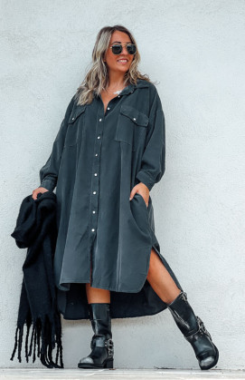 Robe JESSICA longue gris foncé