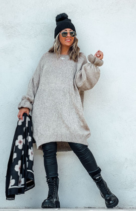 Taupe DOLLY long pullover