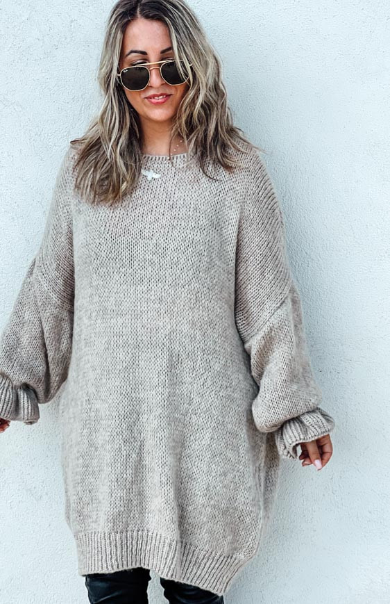 Taupe DOLLY long pullover