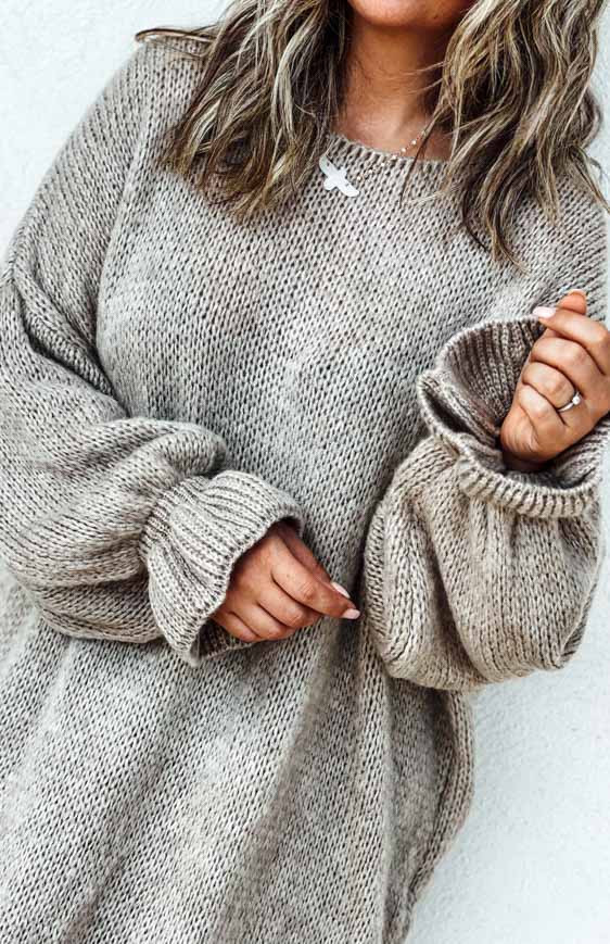 Taupe DOLLY long pullover