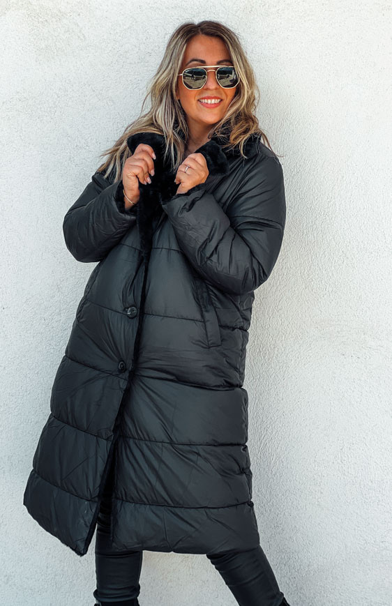 BRITANIE long black down jacket