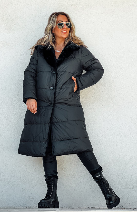 BRITANIE long black down jacket