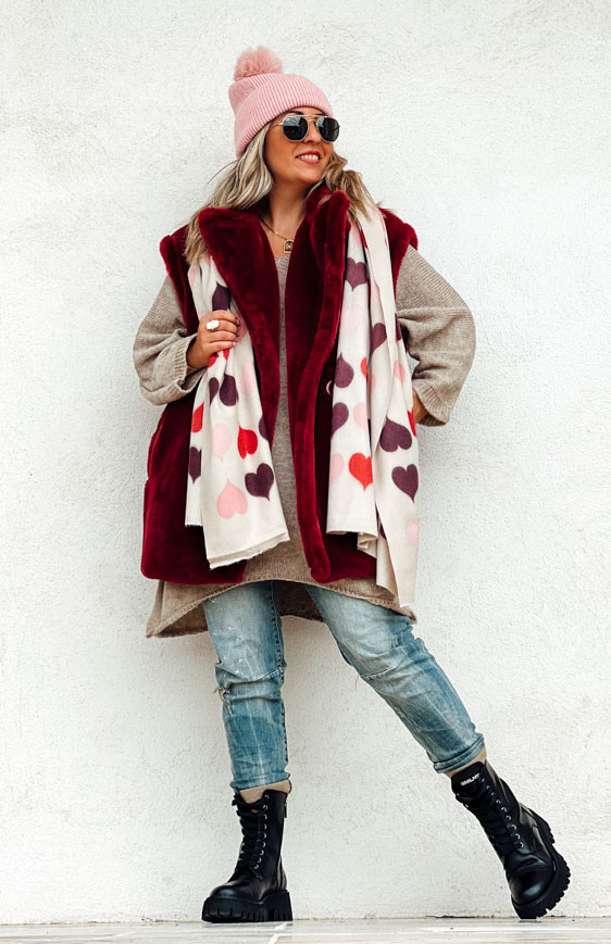 THAIS burgundy sleeveless jacket