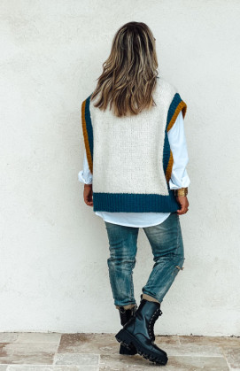 Duck blue TRISTAN sleeveless sweater