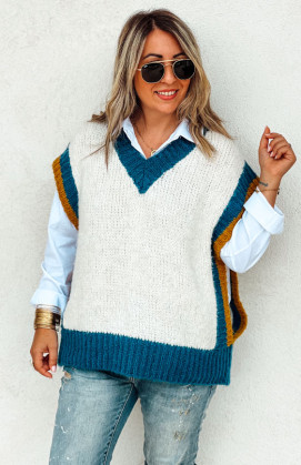 Duck blue TRISTAN sleeveless sweater