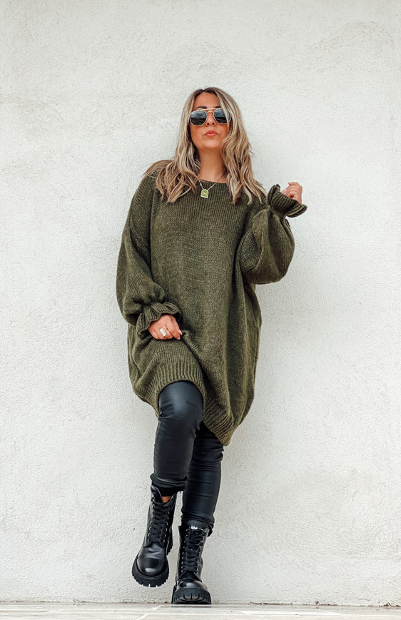 Khaki DOLLY long pullover