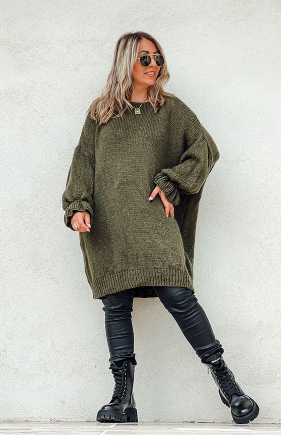 Khaki DOLLY long pullover