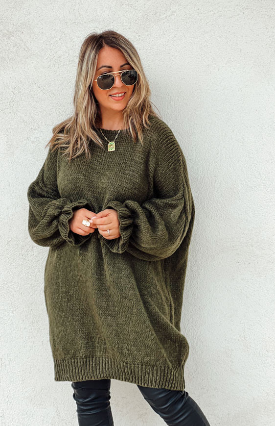 Khaki DOLLY long pullover